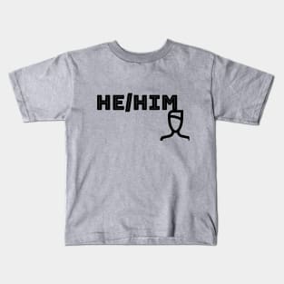 He/Him with figure Kids T-Shirt